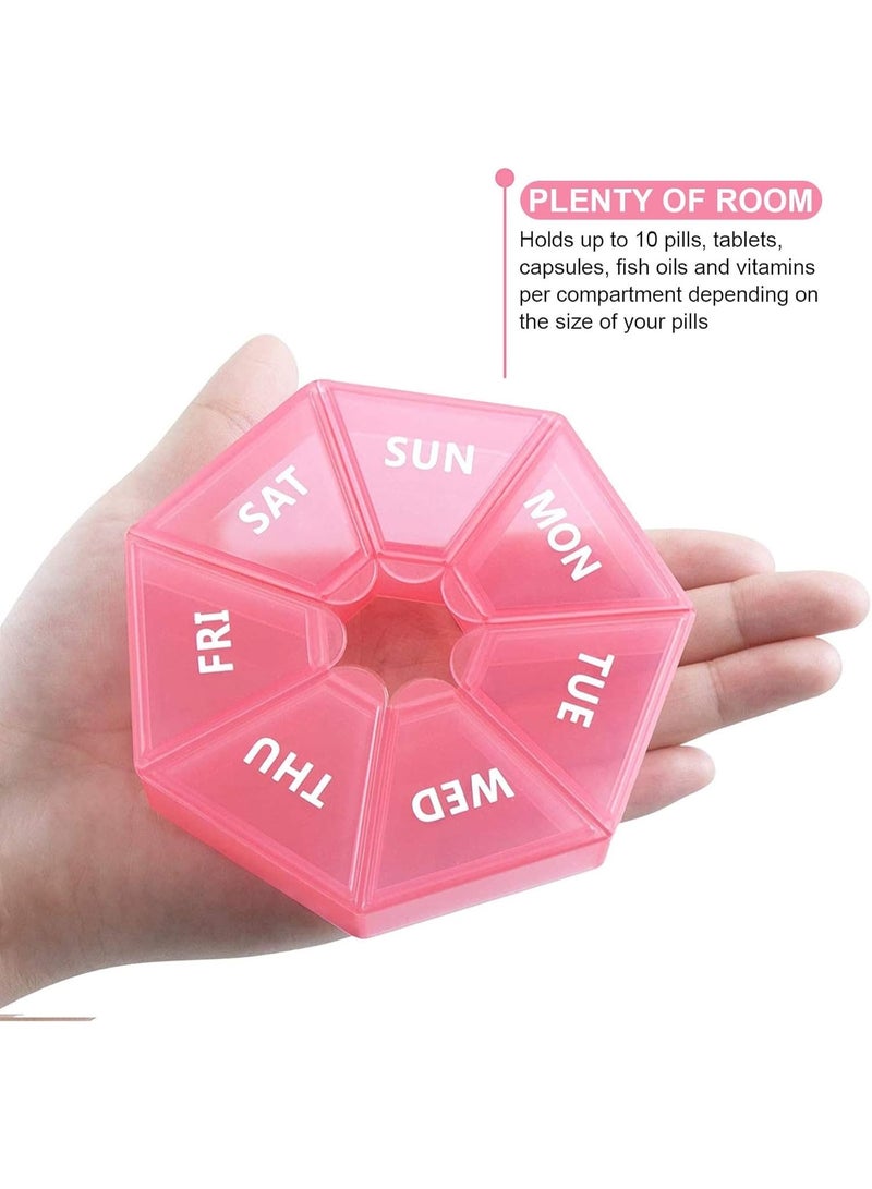 Weekly Pill Box 2-Pack – Portable Organizer for Vitamins, Supplements, Pills & Fish Oil – Seven-Day Medicine Storage, Easy Access, Ideal for Home & Travel - Image 2